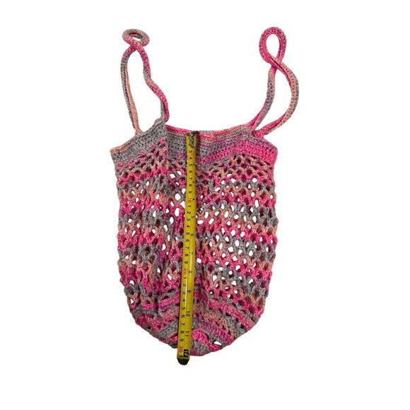 Handmade boho hippie bag pink lightweight beach casual colorful over shoulder - Picture 6 of 7
